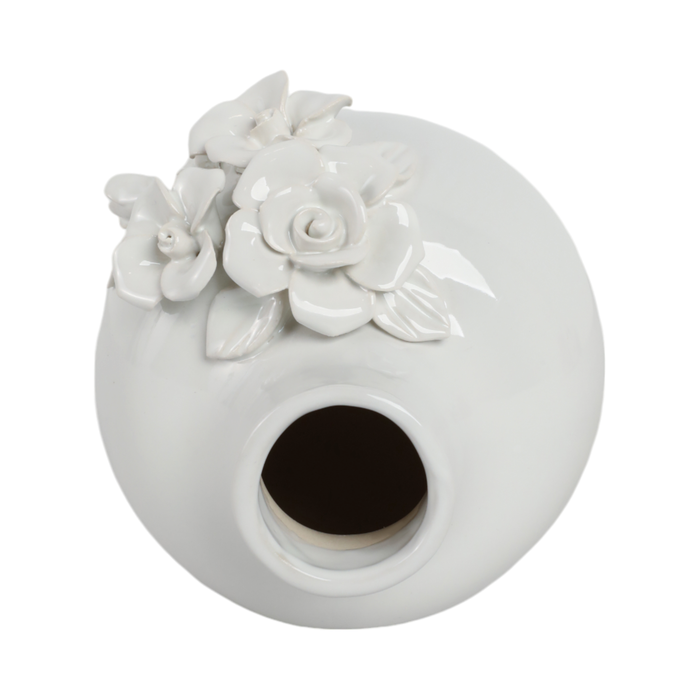 6.25” Ceramic Rose Bud Vase – White 
