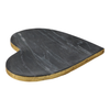 Marble Heart Tray with Gold Edges – Black | Plateau en forme de cœur en marbre avec bordures dorées - noir