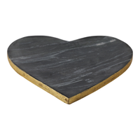Marble Heart Tray with Gold Edges – Black 