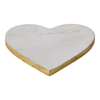 Marble Heart Tray with Gold Edges – White | Plateau en forme de cœur en marbre avec bordures dorées - blanc