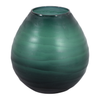 7.5” Modern Etched Glass Vase – Green