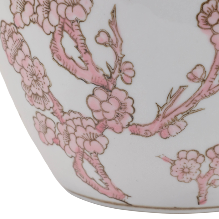 13” Ceramic Chinoiserie Cherry Blossom Vase – Pink 