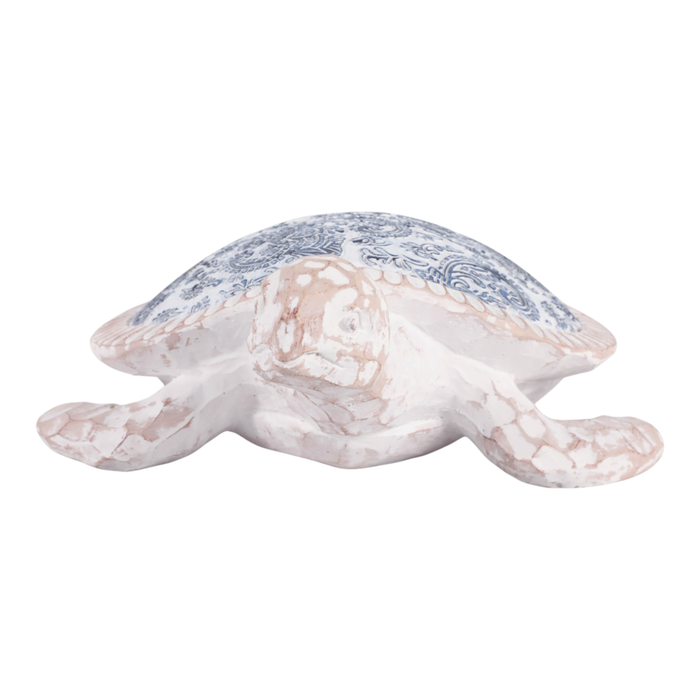 4” Paisley Print Turtle in Shell – Light Blue