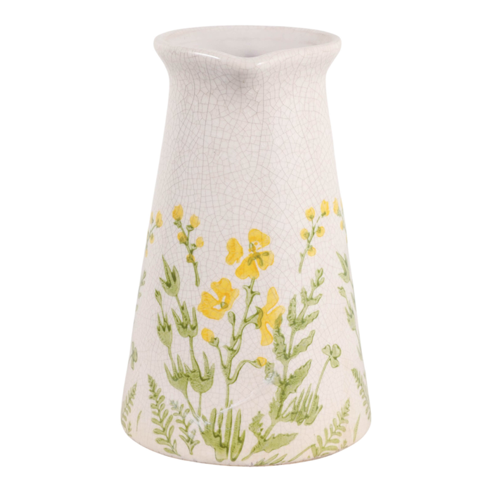 10” Ceramic Flower Field Pitcher – Multi-Colour