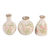 6” Set of 3 Ceramic Floral Cottage Bud Vase – Multi-Colour  | Ensemble de 3 vases à fleurs Cottage de 6 po en céramique à motif floral - multicolore