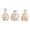 6” Set of 3 Ceramic Floral Cottage Bud Vase – Multi-Colour  | Ensemble de 3 vases à fleurs Cottage de 6 po en céramique à motif floral - multicolore