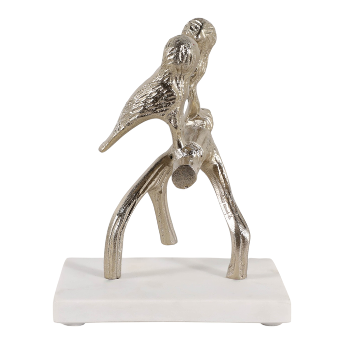 7.75” Birds on a Branch with Marble Base – Gold
