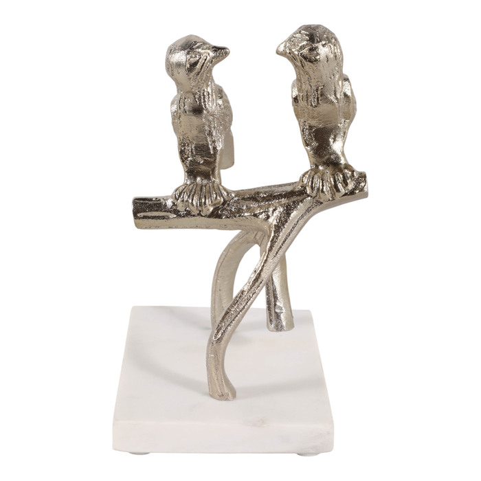 7.75” Birds on a Branch with Marble Base – Gold
