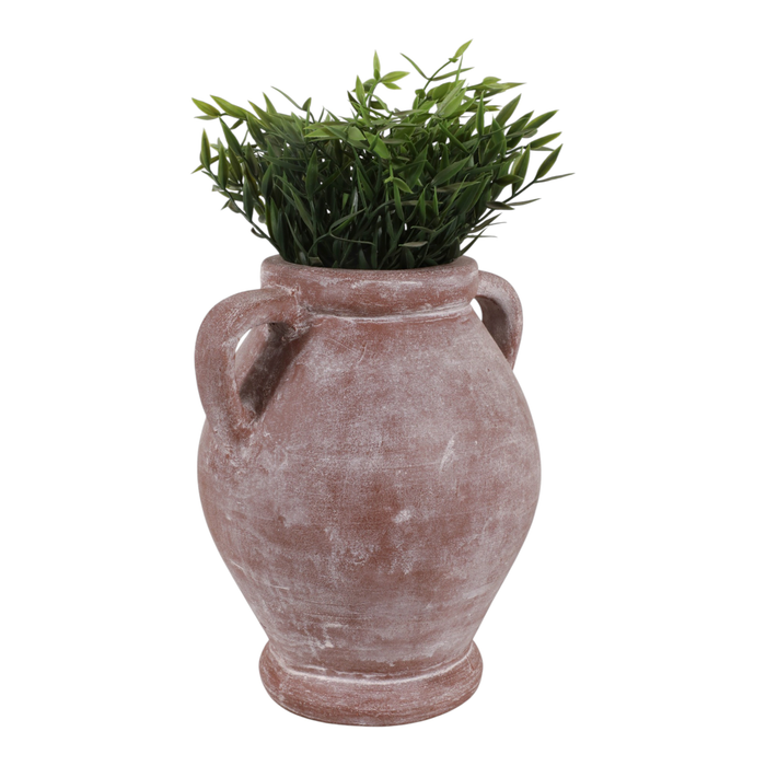 10” Terracotta Vase with Handle – Mauve 
