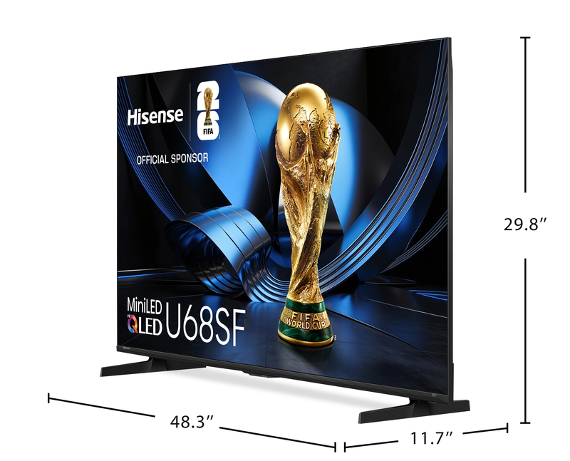 Hisense 55\" U68SF Mini-LED QLED 4K UHD AI TV (55U68SF) - 2026 Model