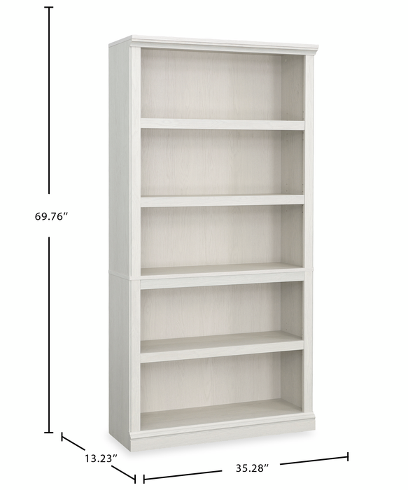 Alcott 35.28” 5-Shelf Bookcase with 3 Adjustable Shelves - Glacier Oak