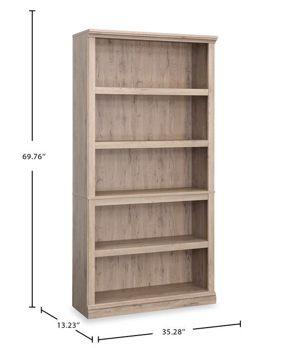Alcott 35.28” 5-Shelf Bookcase with 3 Adjustable Shelves - Laurel Oak