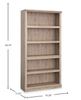 Alcott 35.28” 5-Shelf Bookcase with 3 Adjustable Shelves - Pacific Maple | Bibliothèque Alcott de 35,28 po à 5 tablettes dont 3 tablettes réglables - érable Pacifique