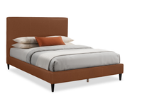 Alix Upholstered Platform Bed in Brown Fabric – Queen Size  