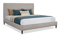 Alix Upholstered Platform Bed in Grey Fabric – King Size