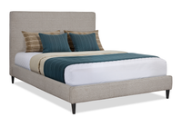 Alix Upholstered Platform Bed in Grey Fabric – Queen Size  