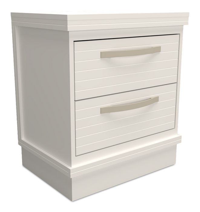 Alpine Bedside 2-Drawer Nightstand with USB-C Port, 22\"W x 25\"H, Made in Canada – White