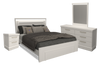 Alpine 6pc Bedroom Set with Panel Bed, Dresser, Mirror & Nightstand, White - Queen