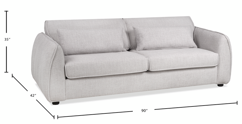 Made in Canada Annex 90” Fabric Sofa with Accent Pillows - Grey