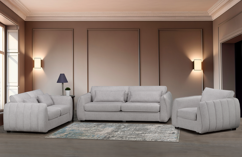 Made in Canada Annex 90” Fabric Sofa with Accent Pillows - Grey