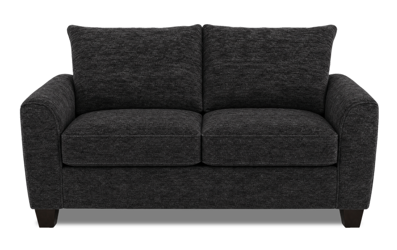 Made in Canada Customizable Sofa Lab Arc 86\" Fabric Condo Sofa  – Plush Charcoal