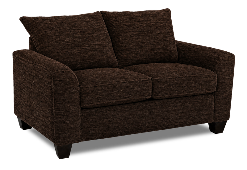 Made in Canada Customizable Sofa Lab Arc  63\" Fabric Loveseat – Plush Chocolate