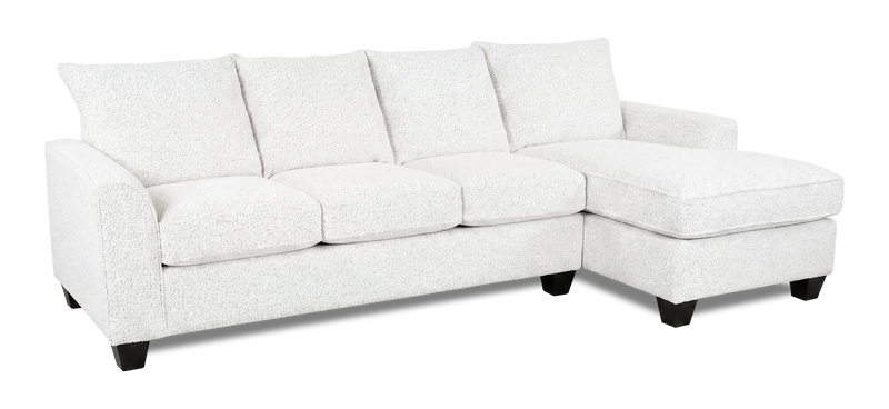 Made in Canada Customizable Sofa Lab Arc Fabric Right-Facing Sofabed Sectional - Teddy Snow