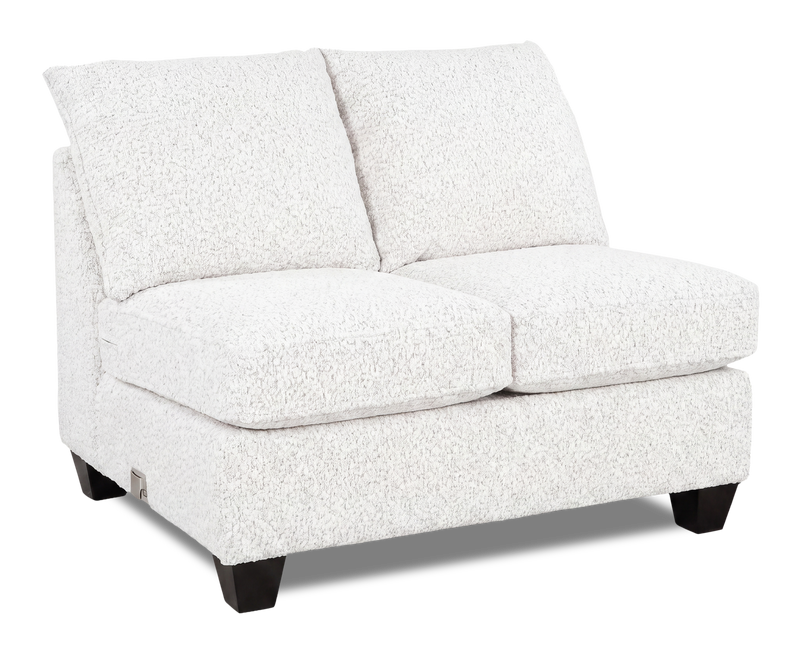 Made in Canada Customizable Sofa Lab Arc 46\" Armless Fabric Loveseat – Teddy Snow