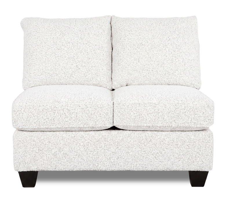 Made in Canada Customizable Sofa Lab Arc 46\" Armless Fabric Loveseat – Teddy Snow