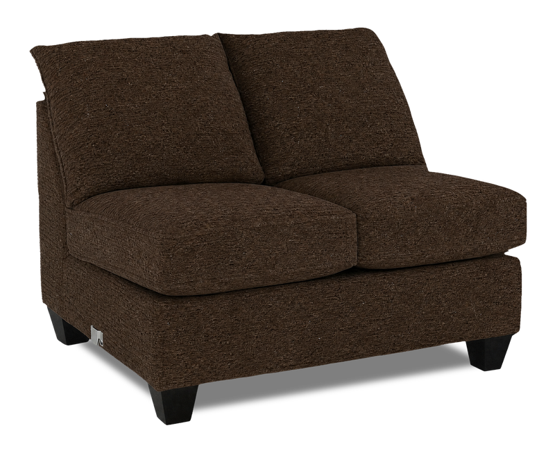Made in Canada Customizable Sofa Lab Arc 46\" Armless Fabric Loveseat – Teddy Walnut