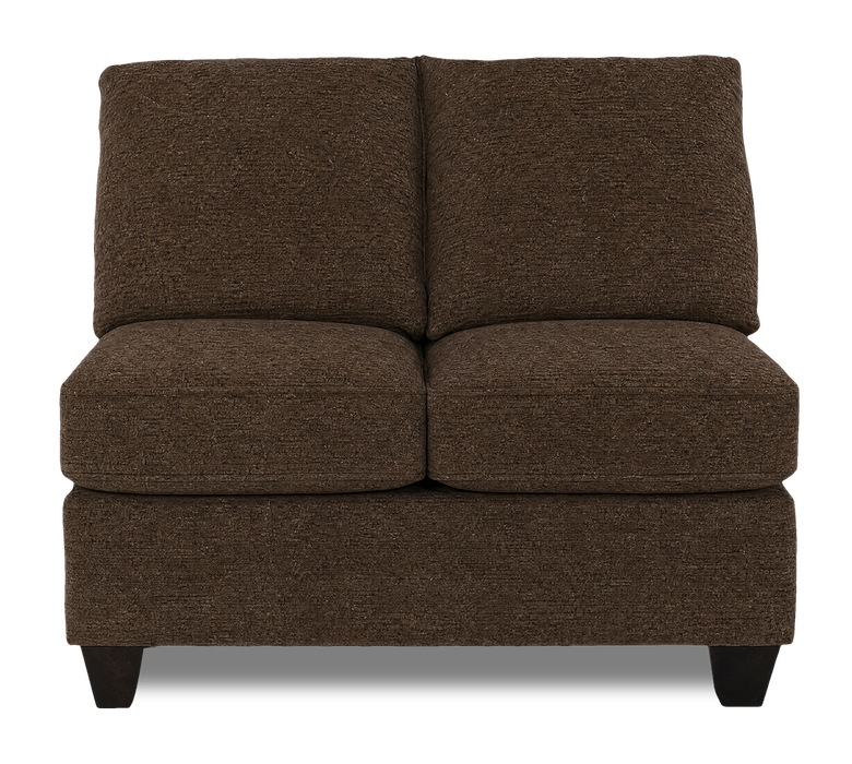 Made in Canada Customizable Sofa Lab Arc 46\" Armless Fabric Loveseat – Teddy Walnut