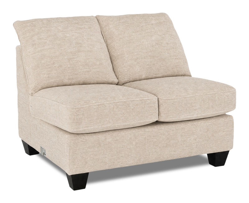 Made in Canada Customizable Sofa Lab Arc 46\" Armless Fabric Loveseat – Plush Parchment