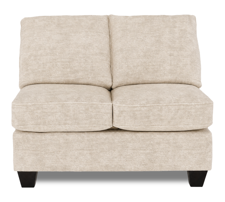 Made in Canada Customizable Sofa Lab Arc 46\" Armless Fabric Loveseat – Plush Parchment