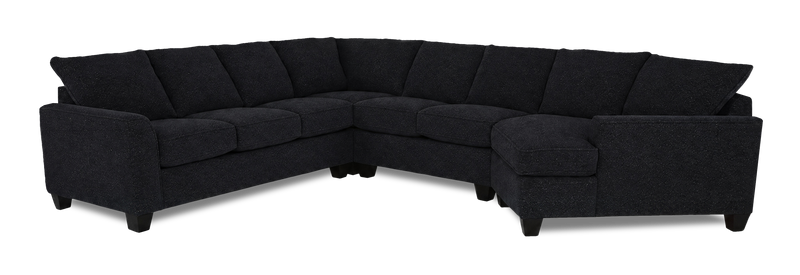 Made in Canada Customizable Sofa Lab Arc 4-Piece Right-Facing Sectional with Cuddler - Teddy Raven