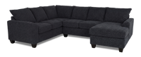 Made in Canada Customizable Sofa Lab Arc 3 Piece Right-Facing Fabric Sectional with Chaise – Teddy Raven 