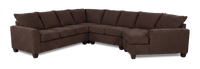 Made in Canada Customizable Sofa Lab Arc 4-Piece Right-Facing Sectional with Cuddler - Teddy Walnut 