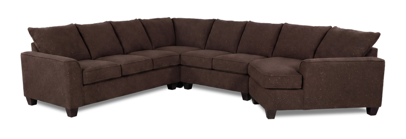 Made in Canada Customizable Sofa Lab Arc 4-Piece Right-Facing Sectional with Cuddler - Teddy Walnut