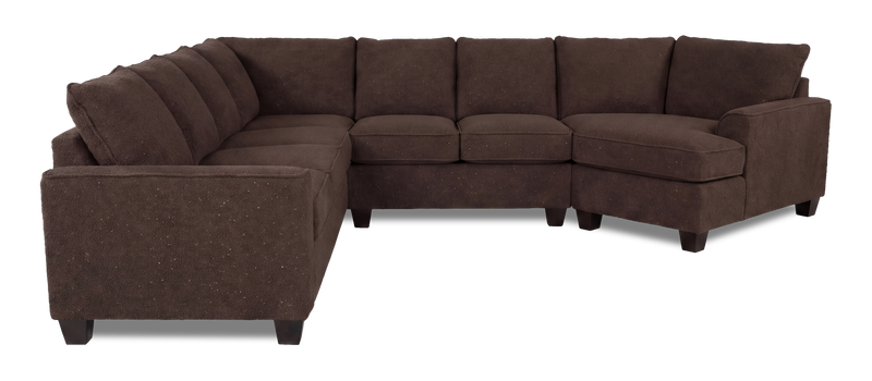 Made in Canada Customizable Sofa Lab Arc 4-Piece Right-Facing Sectional with Cuddler - Teddy Walnut