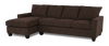Made in Canada Customizable Sofa Lab Arc Left-Facing Fabric Sofa Chaise - Teddy Walnut