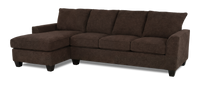 Made in Canada Customizable Sofa Lab Arc Left-Facing Fabric Sofa Chaise - Teddy Walnut 