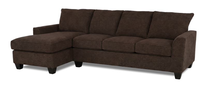 Made in Canada Customizable Sofa Lab Arc Left-Facing Fabric Sofa Chaise - Teddy Walnut