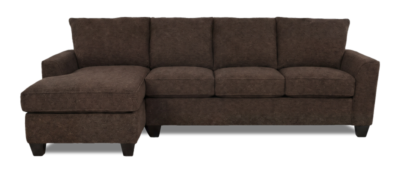 Made in Canada Customizable Sofa Lab Arc Left-Facing Fabric Sofa Chaise - Teddy Walnut