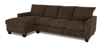 Made in Canada Customizable Sofa Lab Arc Fabric Left-Facing Sofabed Sectional - Teddy Walnut