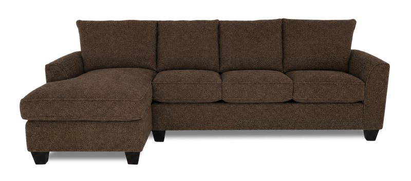 Made in Canada Customizable Sofa Lab Arc Fabric Left-Facing Sofabed Sectional - Teddy Walnut