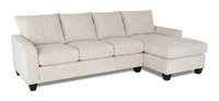 Made in Canada Customizable Sofa Lab Arc Fabric Right-Facing Sofabed Sectional - Chenille White