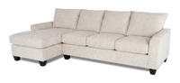 Made in Canada Customizable Sofa Lab Arc Fabric Left-Facing Sofabed Sectional - Chenille White 