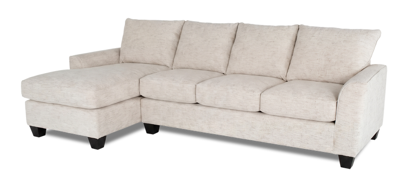 Made in Canada Customizable Sofa Lab Arc Fabric Left-Facing Sofabed Sectional - Chenille White