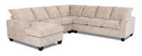 Made in Canada Customizable Sofa Lab Arc 4-Piece Left-Facing Sectional with Chaise - Plush Parchment 
