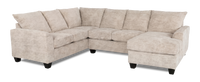 Made in Canada Customizable Sofa Lab Arc 3 Piece Right-Facing Fabric Sectional with Chaise – Plush Parchment 