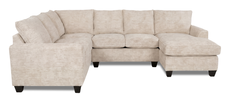 Made in Canada Customizable Sofa Lab Arc 3 Piece Right-Facing Fabric Sectional with Chaise – Plush Parchment